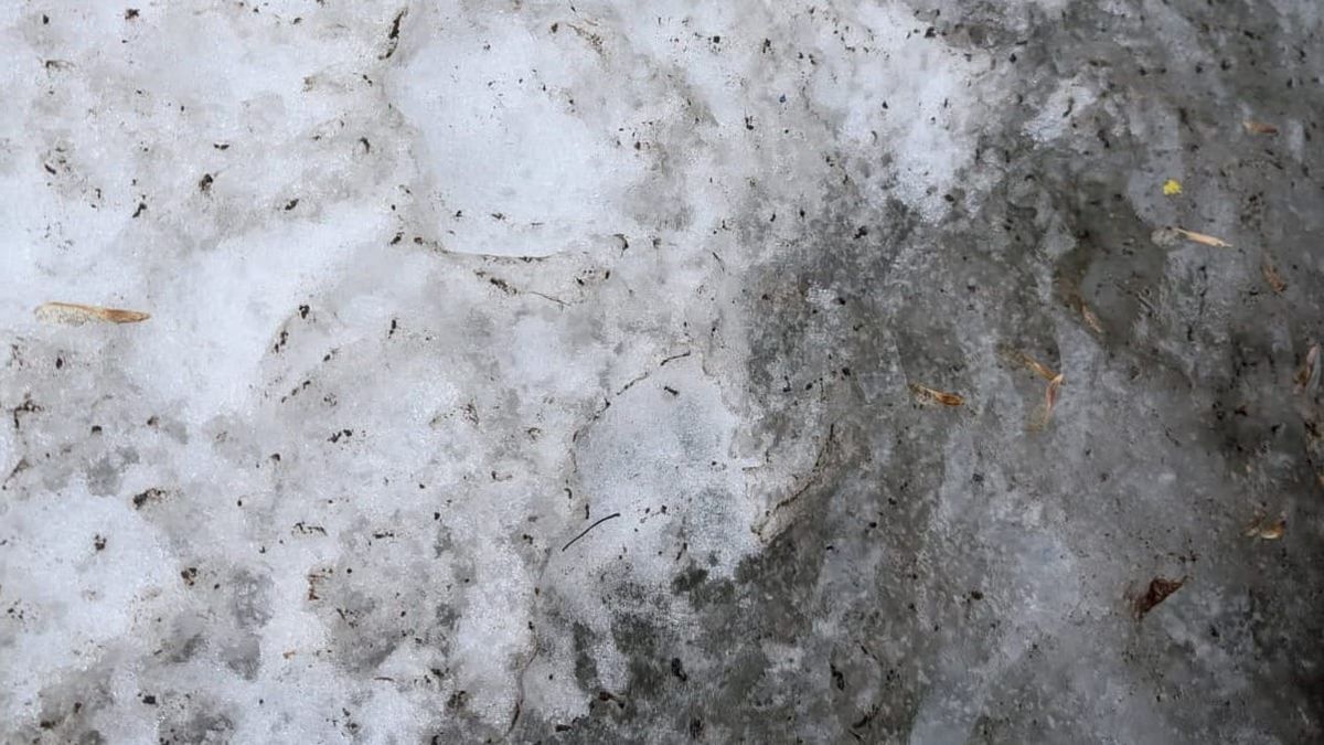 Disgusting, wrecked up and dirty snow 