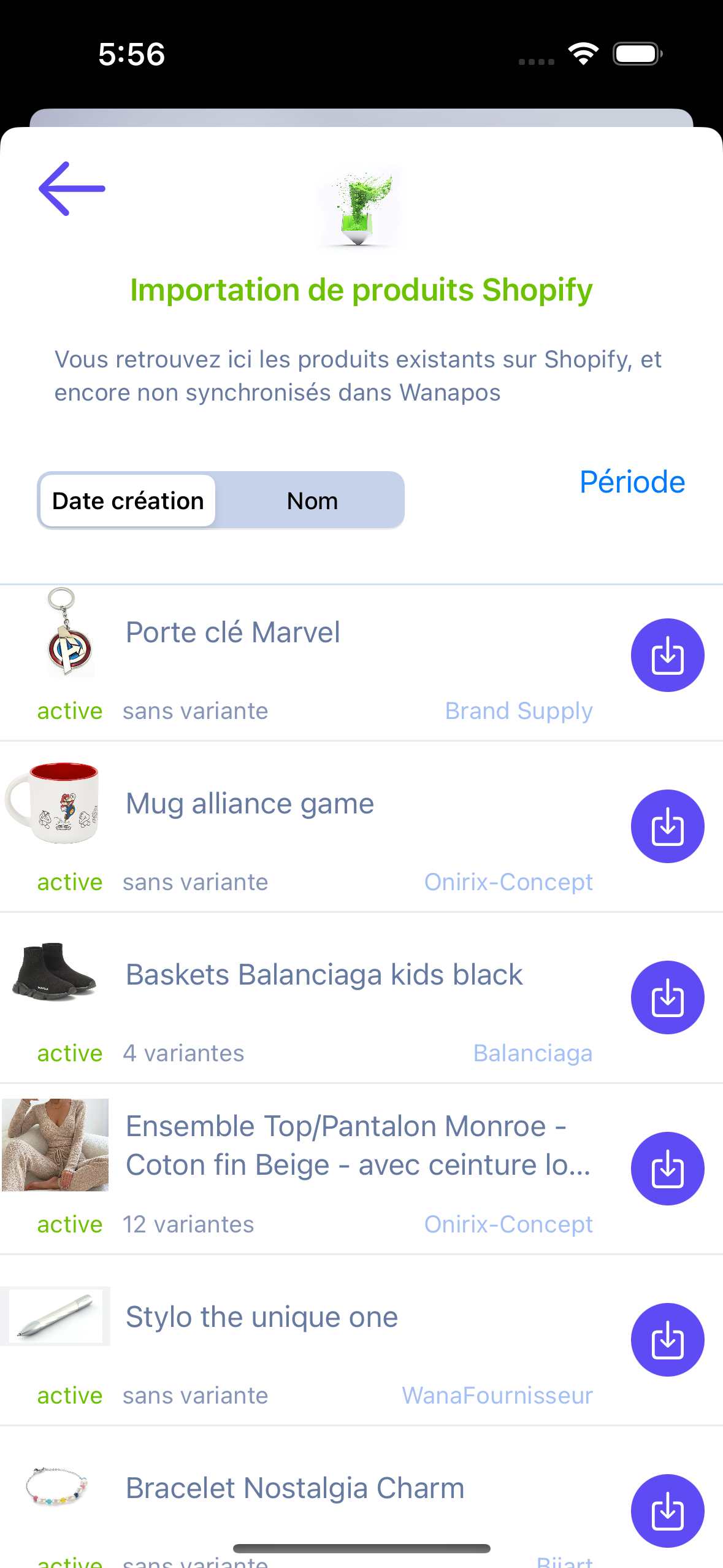 import shopify products