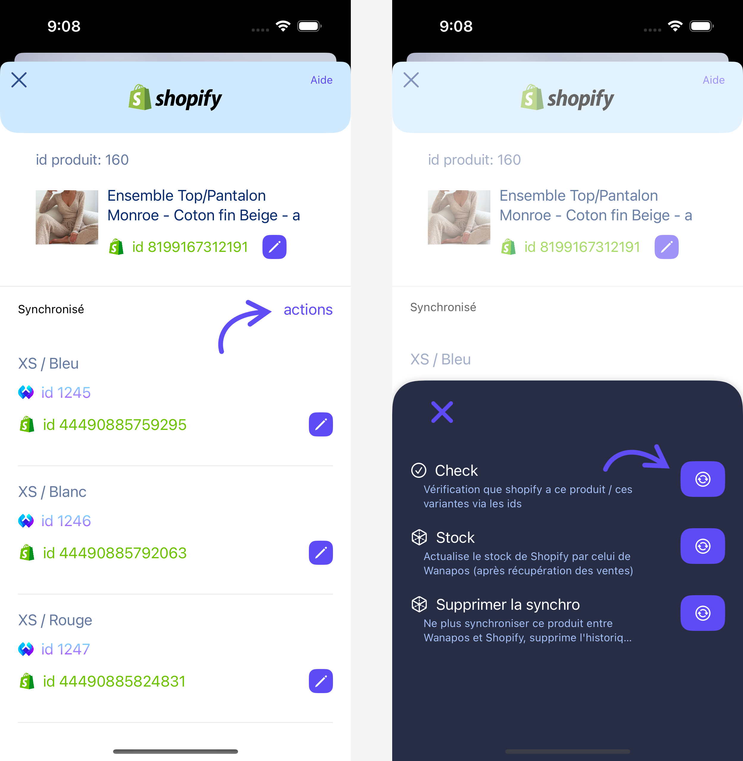 Vérification des id