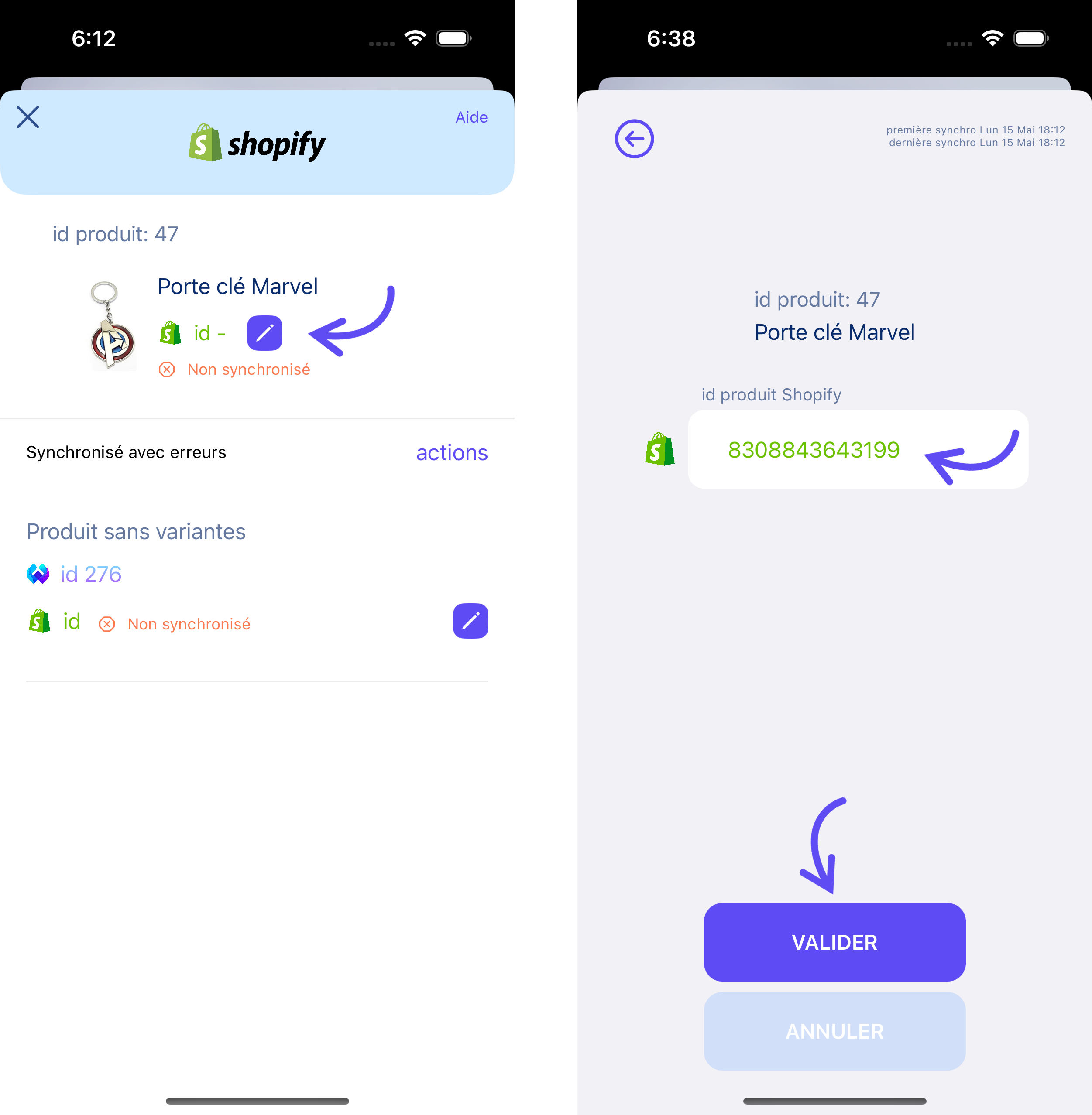 Complétion de l'id product