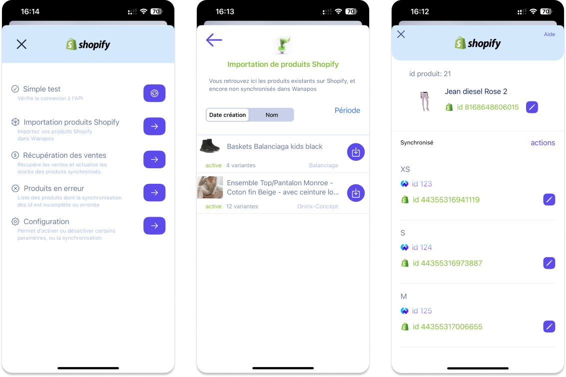 Module Shopify Wanapos - aperçu iPhone