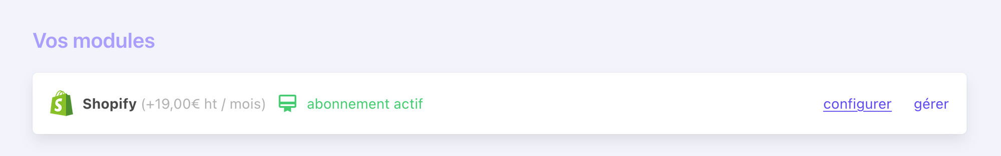 cliquez sur le bouton "configurer"