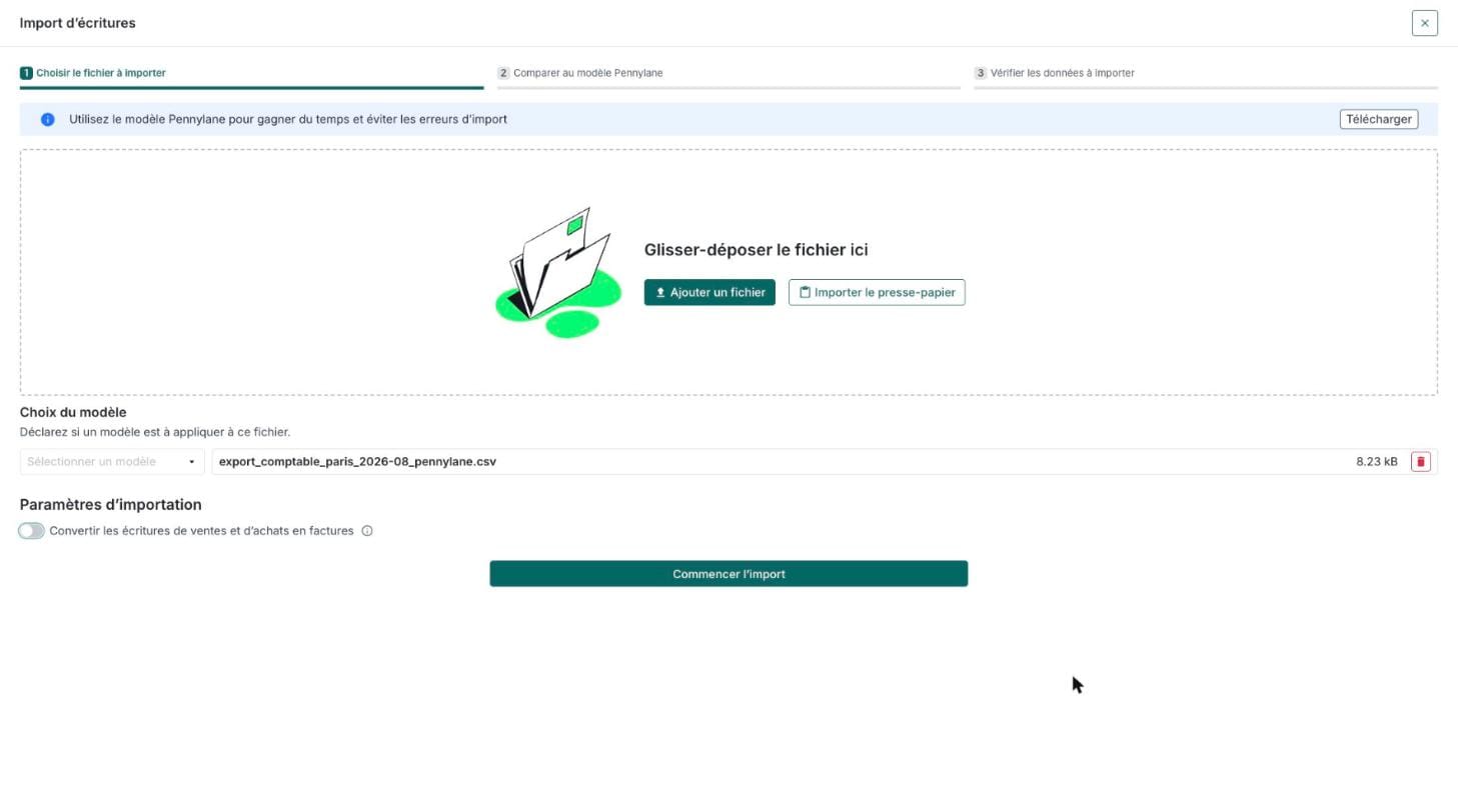 Fichier ajouté et option de conversion désactivée dans Pennylane