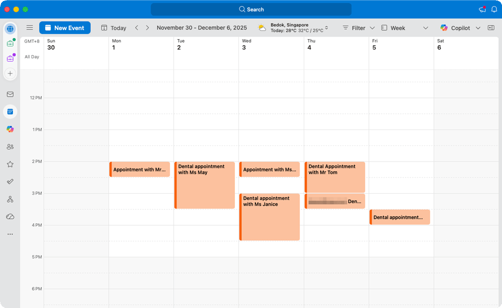 The event has been updated to Thursday at 3 PM in Dr. Yee’s calendar.