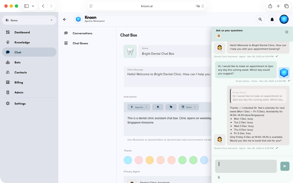 Request the agent to look for a 2PM opening this coming week. It found an available 2PM slot on Friday.