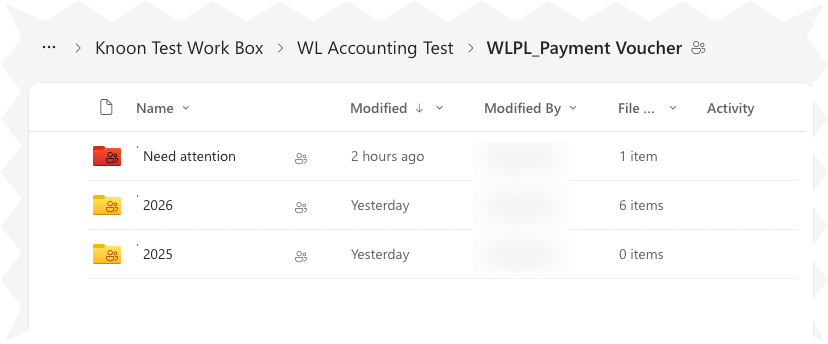 Receipts with unclear or incomplete information are automatically placed in a “Need Attention” folder for the admin to review.