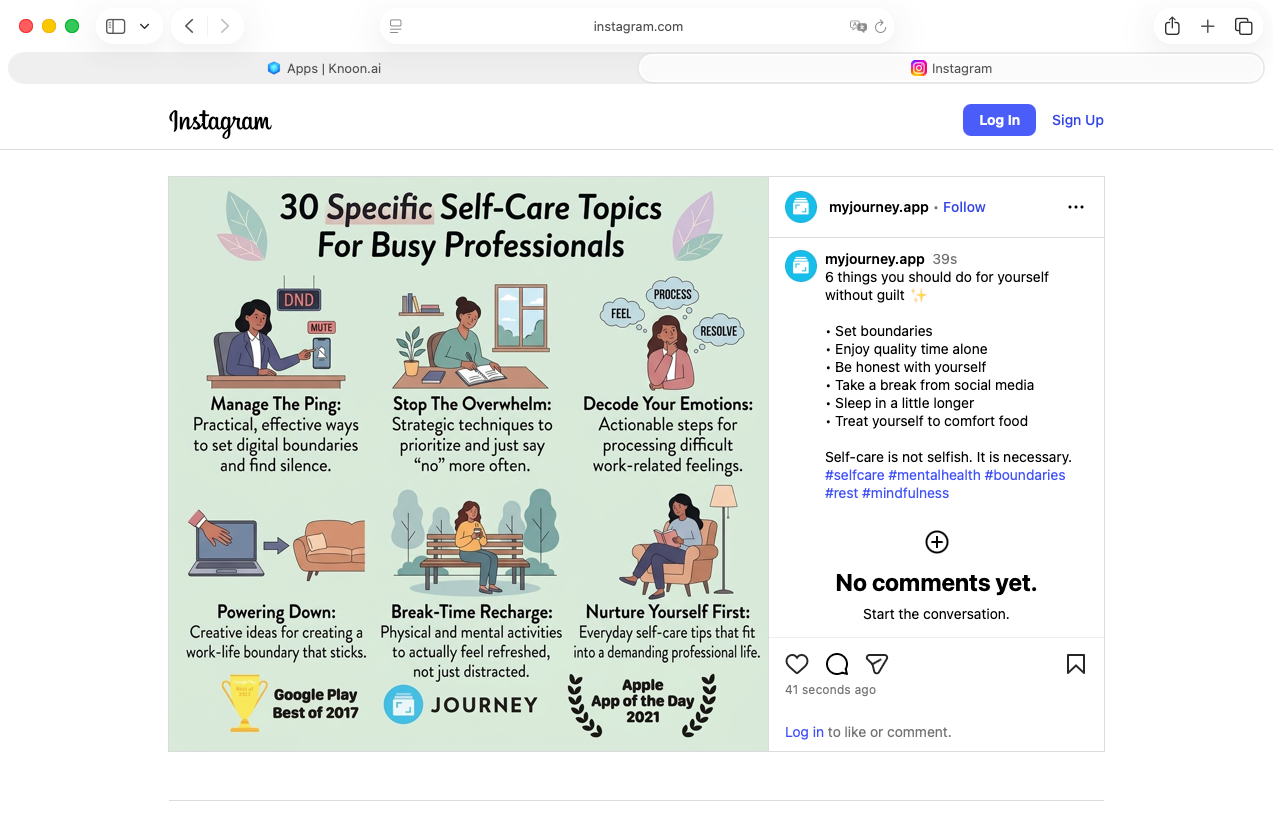 Social media asset created by Nano banana and published to Instagram by the Knoon agent.