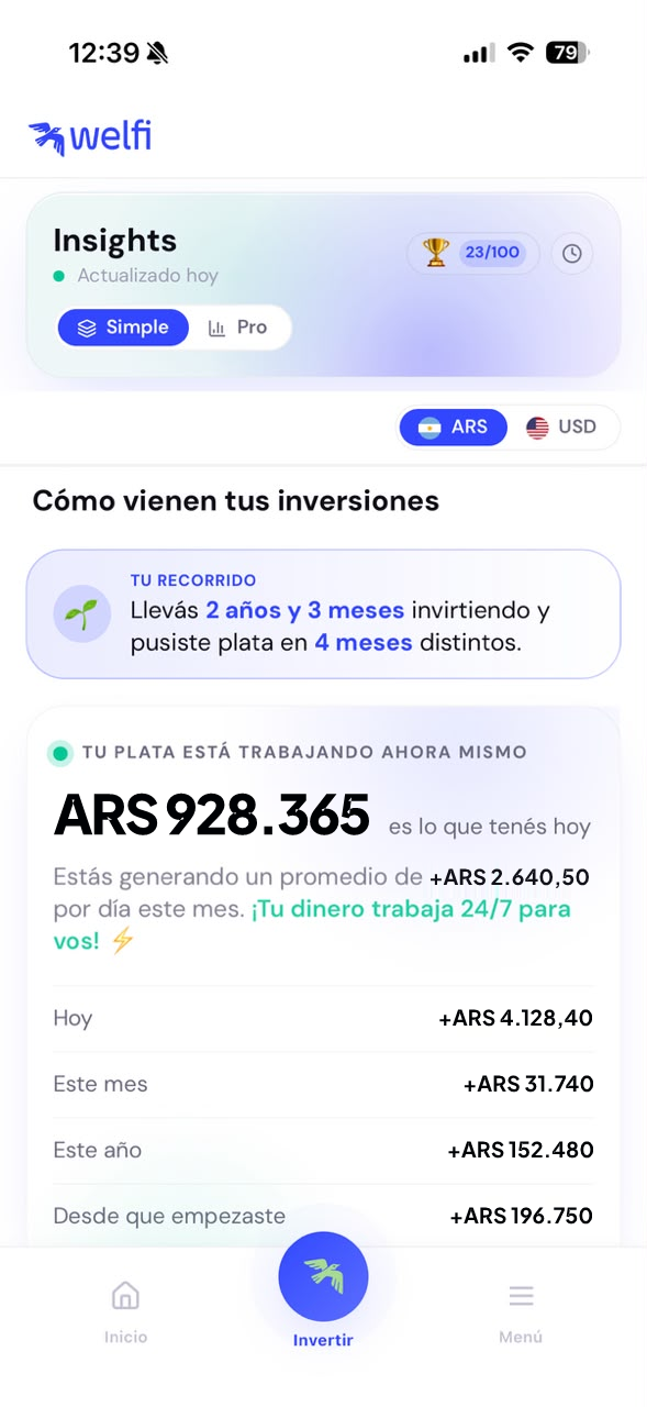 Welfi Insights en modo Simple