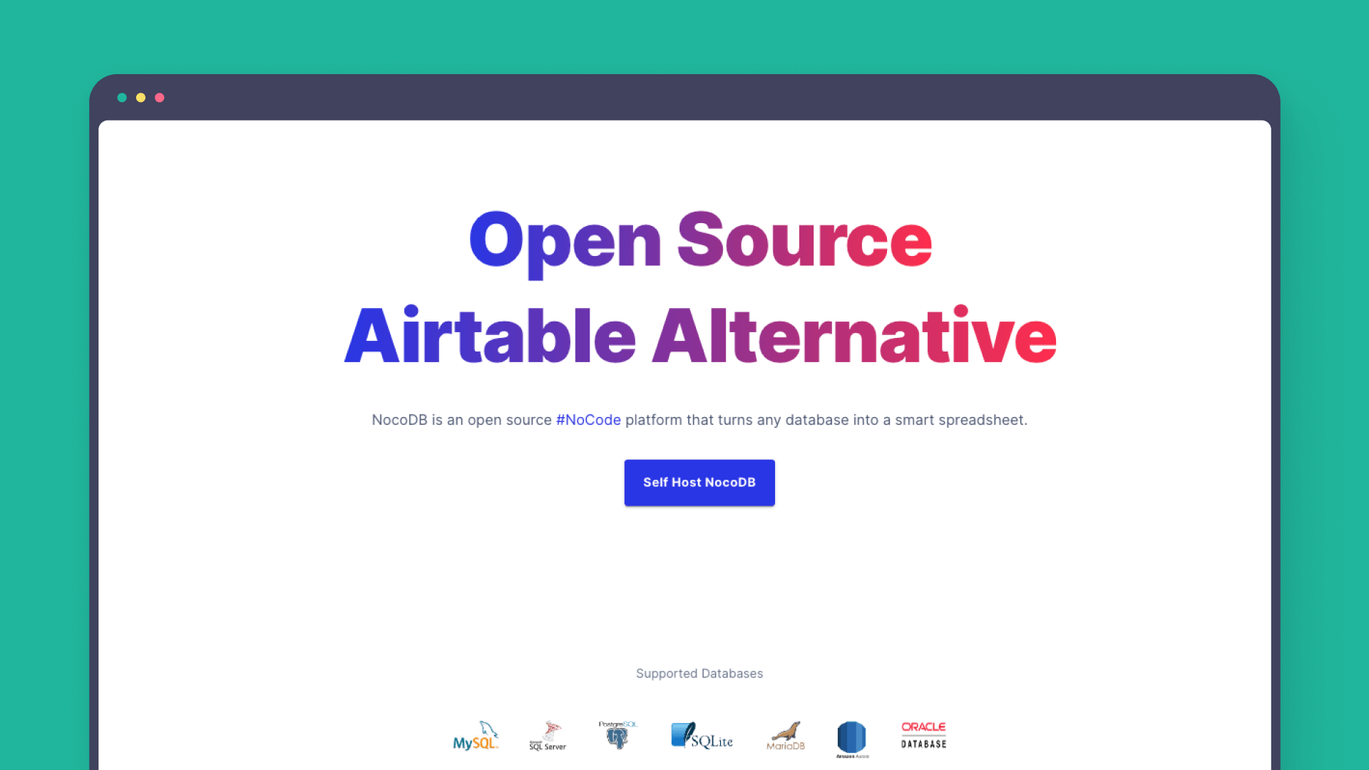 NocoDB is an open-source self-hosted platform that converts any database into smart spreadsheet