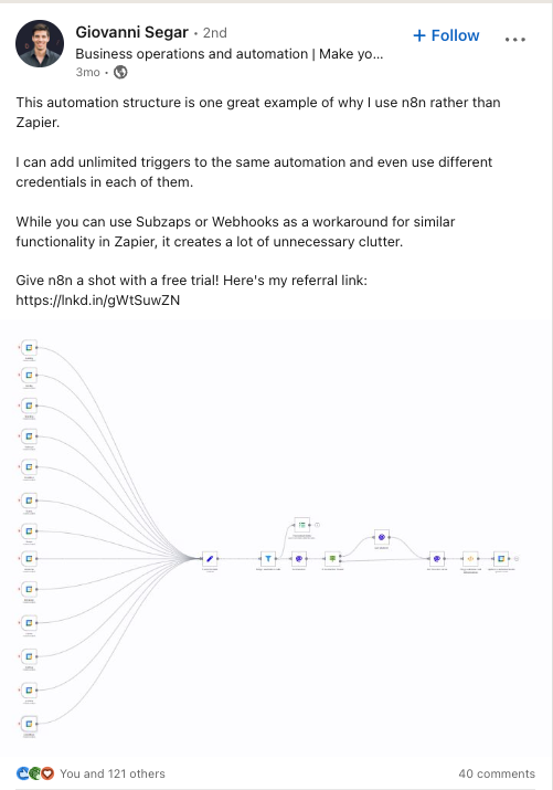 n8n vs Zapier: multiple triggers in the n8n workflow