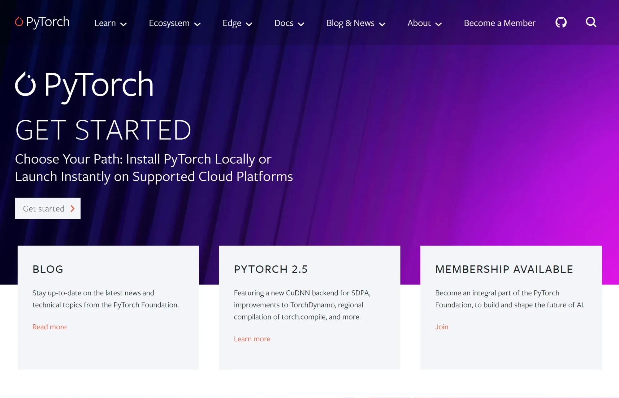 PyTorch website