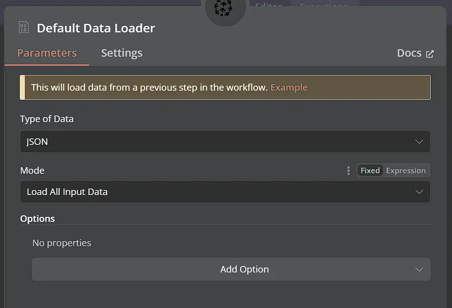 Set up default data loader for RAG
