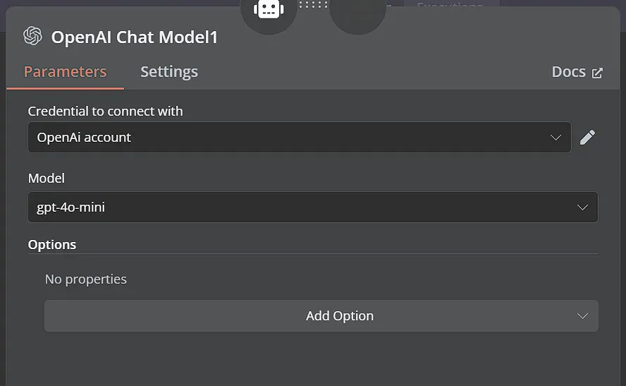 Set up OpenAI gpt-4o-mini chat model