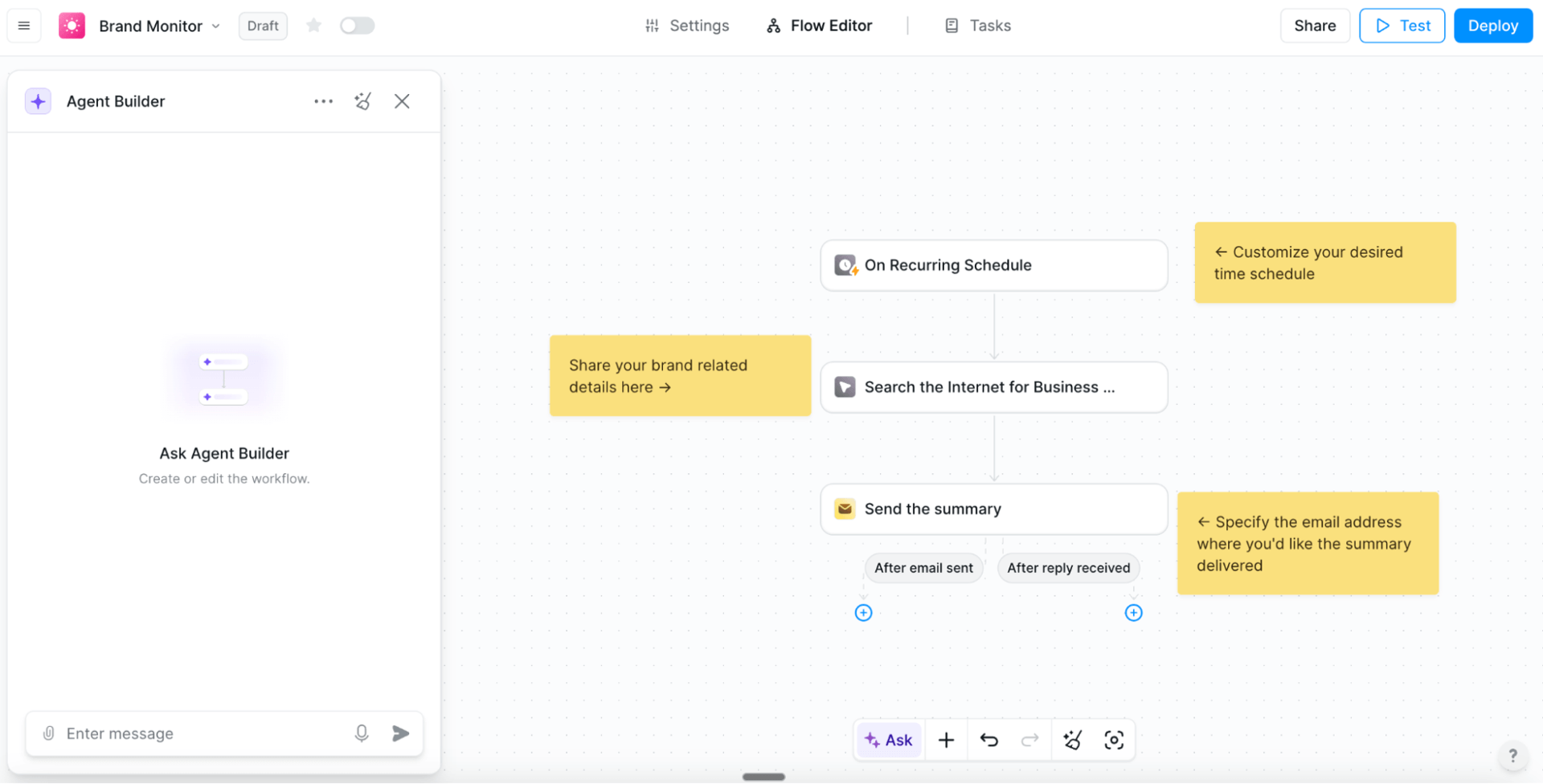Lindy.ai’s AI workflow automation tool: a workflow for brand monitoringLindy.ai’s AI workflow automation tool: a workflow for brand monitoring