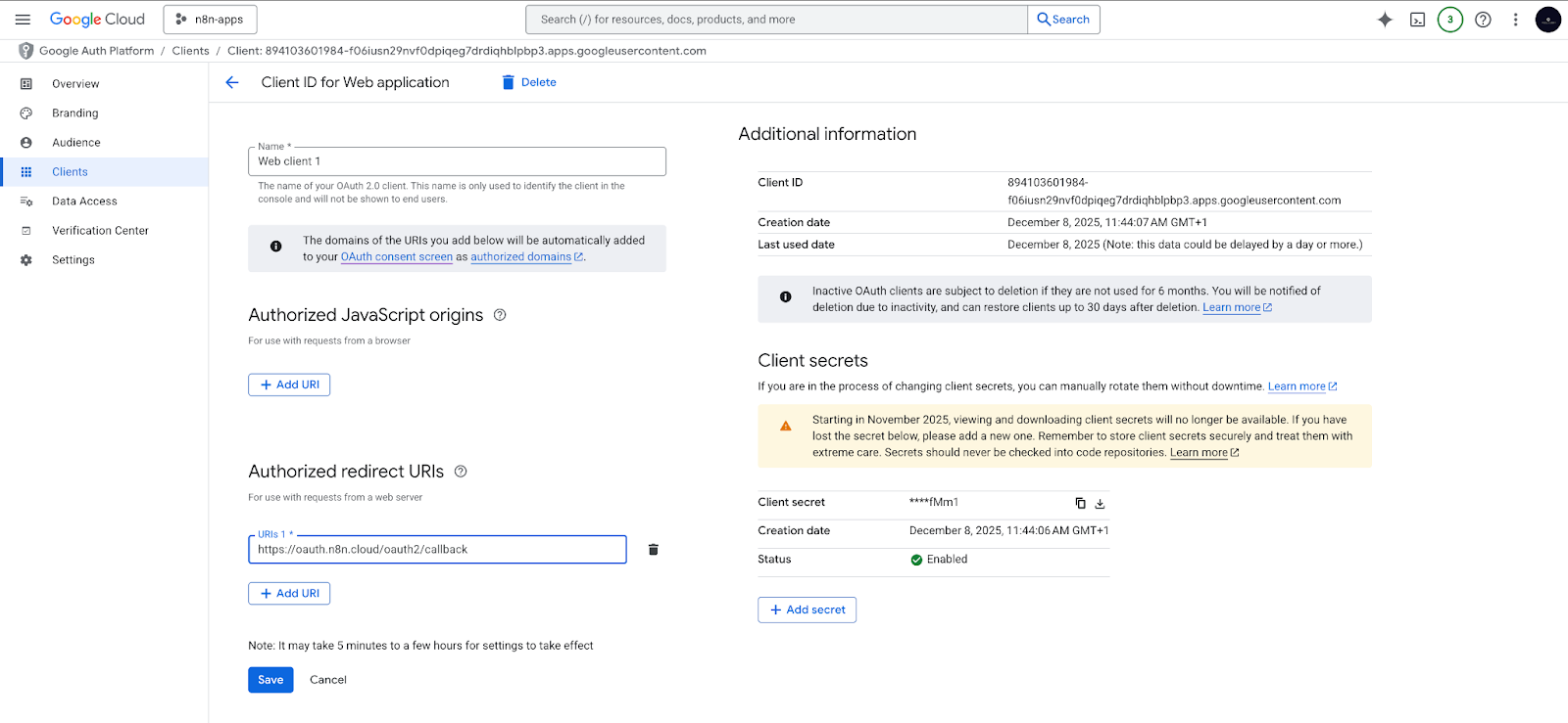 Google Drive OAuth2 credentials