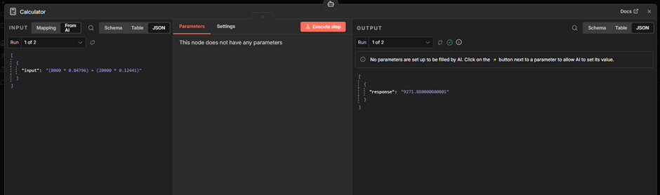 Calculator computing final total from combined inputs.