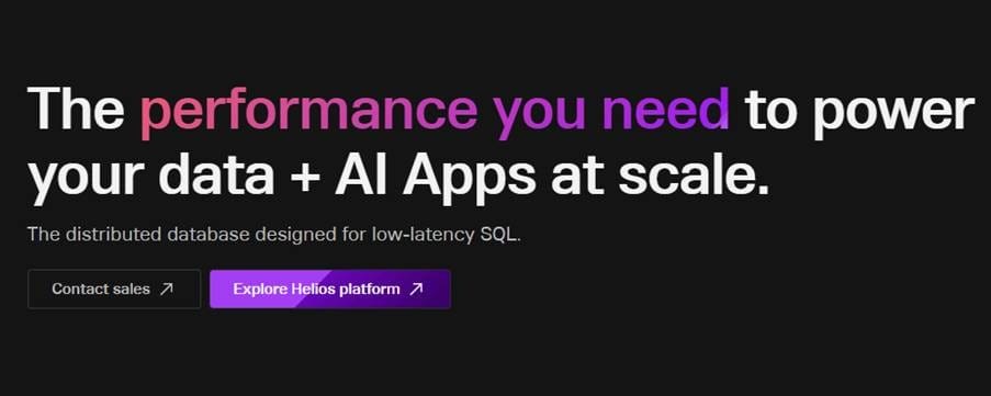 SingleStore homepage showing distributed low-latency SQL database for AI apps at scale