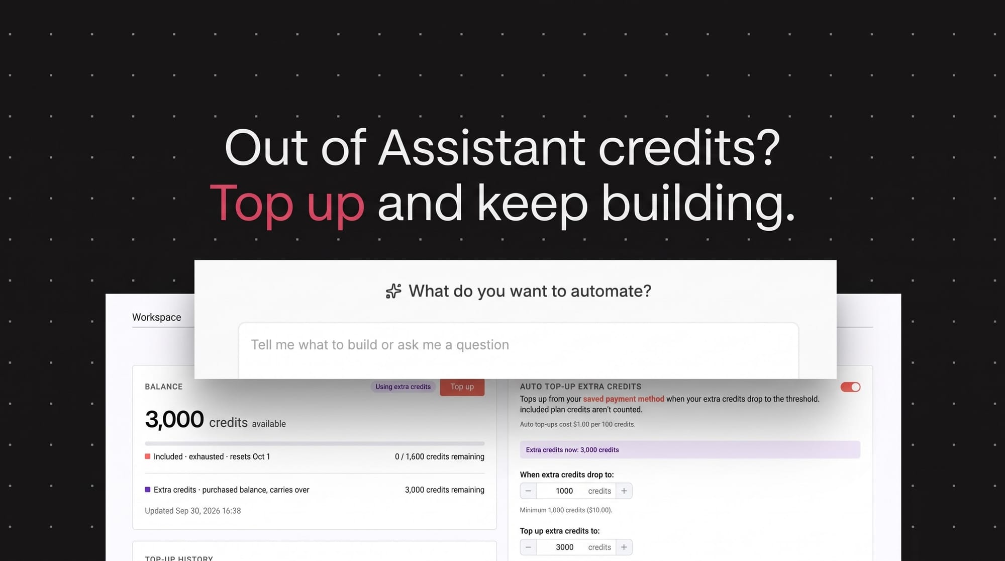 N8n assistant : les crédits IA deviennent rechargeables