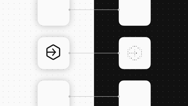 n8n workflow nodes connected by lines, showing a routing node with an arrow icon linking to another node.