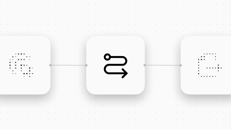 n8n workflow nodes with a data pipeline routing icon on a light grid background illustrating ETL pipeline automation
