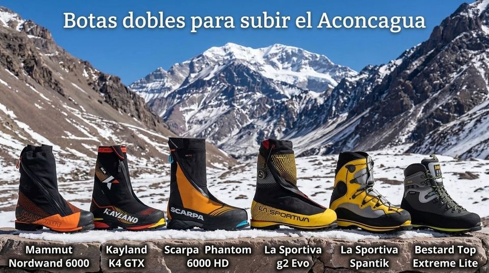 ¿Cuáles son las botas dobles para subir a Aconcagua?