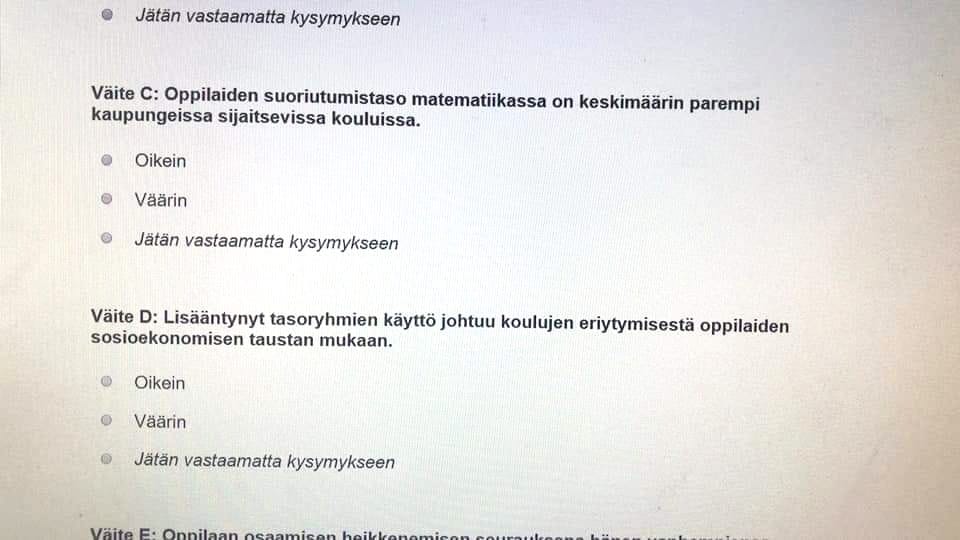 Valintakoe E sähköinen koejärjestelmä