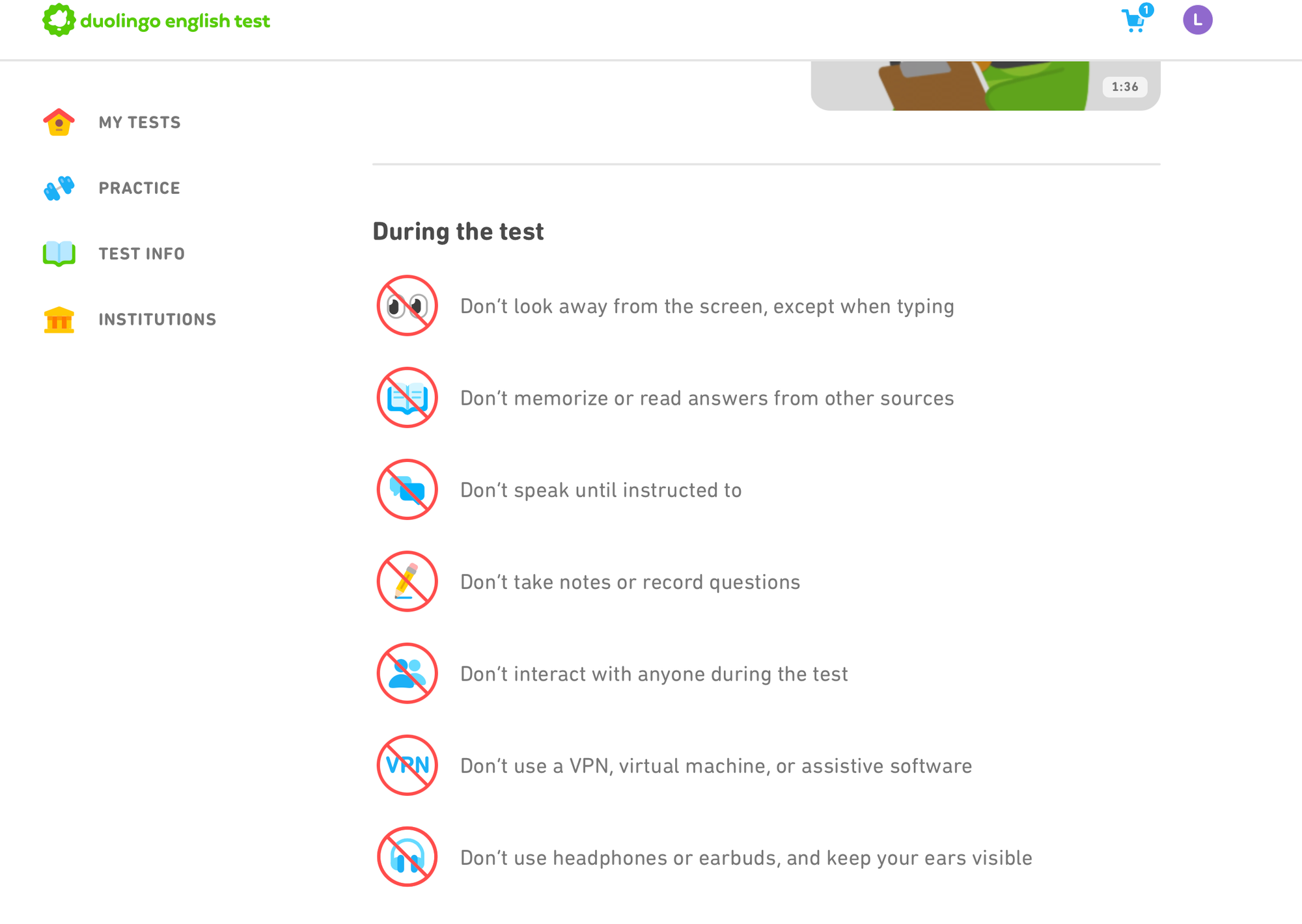 Duolingo English Test Rules