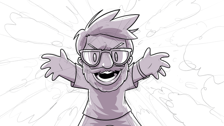 A work-in-progress example of how the featured art was created.