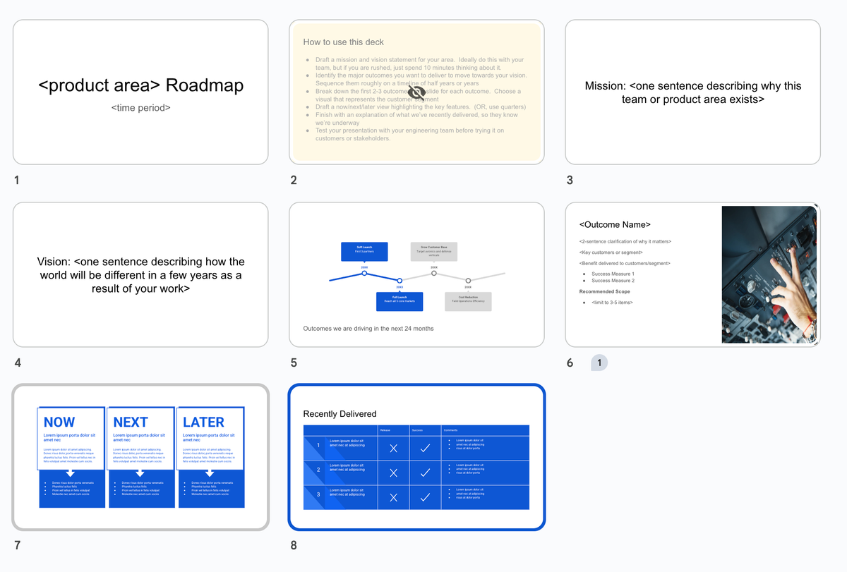 Product Area Roadmap Template