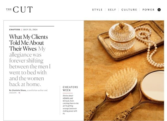 The Cut‘s Cheating Series: What My Clients Told Me About Their Wives By Dish Stanley