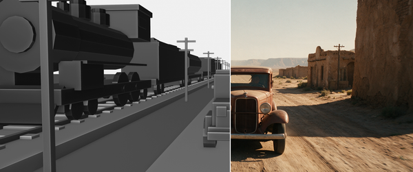 From clay 3d render to a real action short: a 3D-to-AI pipeline with total control