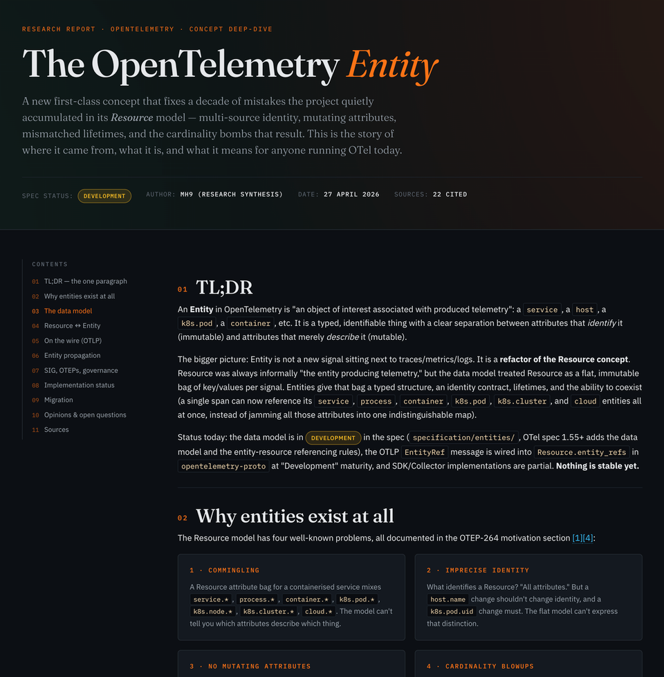Research on OpenTelemetry Entities
