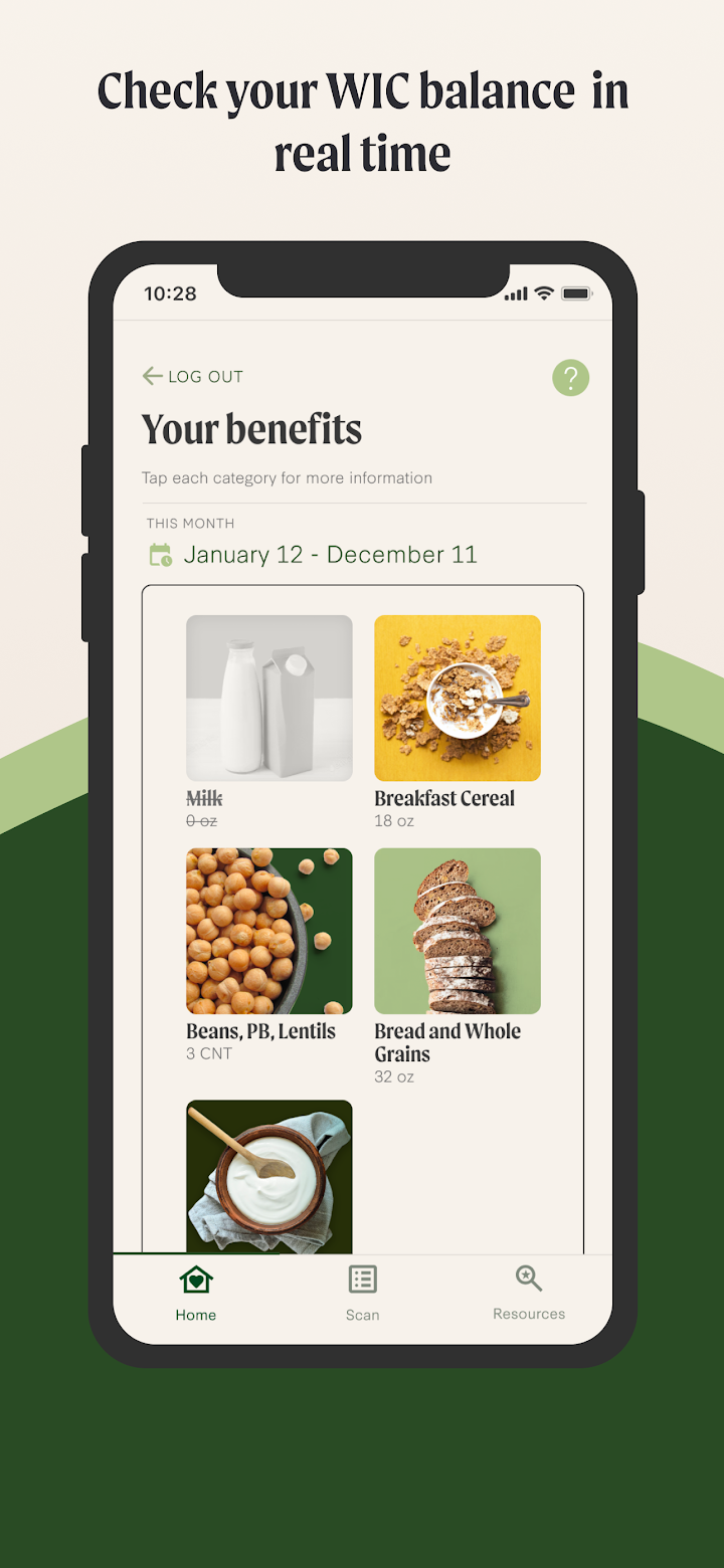 a screenshot of Lulo's app in action - food pictures in the Lulo benefit page 