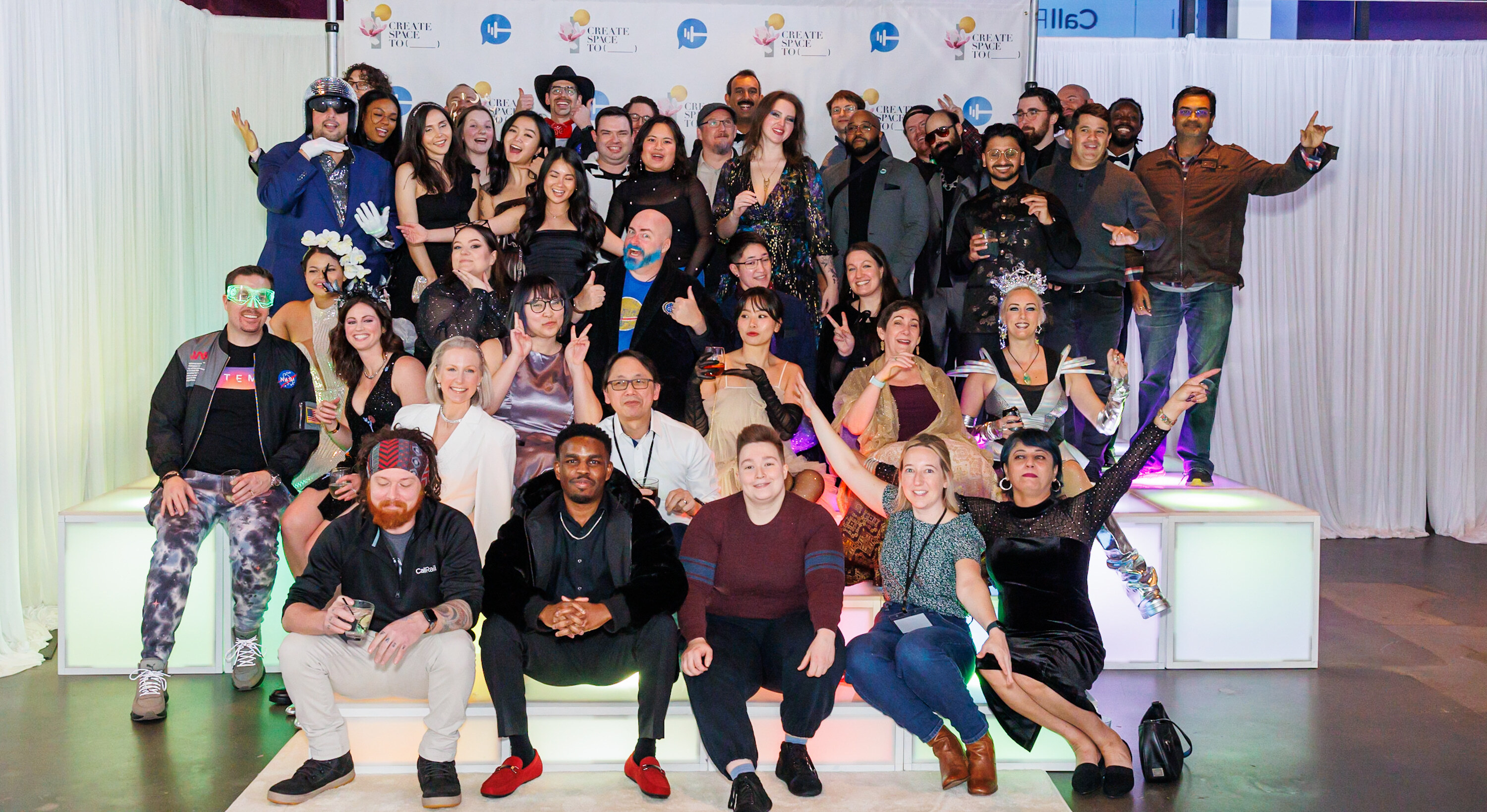 a photo of some of CallRail's employees gathered in the company's Atlanta office 