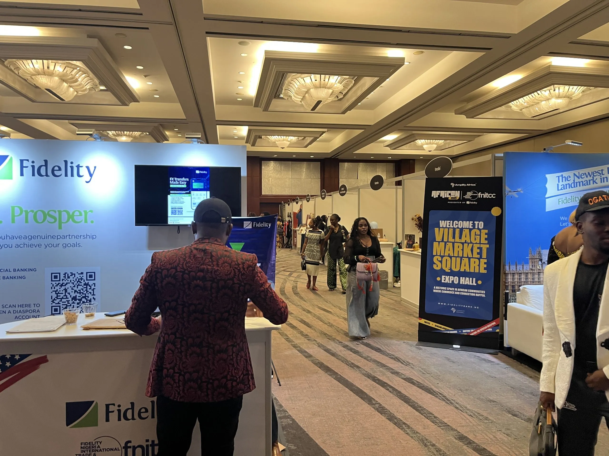 A village market showcased local and international brands. A key underwriter, Nigeria’s Fidelity Bank was prominently promoted at the conference.