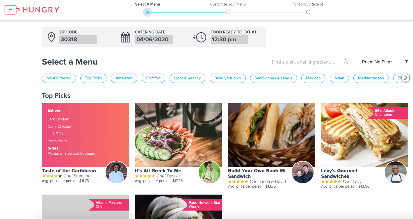 HUNGRY Atlanta Chefs Menus