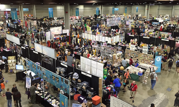 The busy vendor area at MomoCon 2016