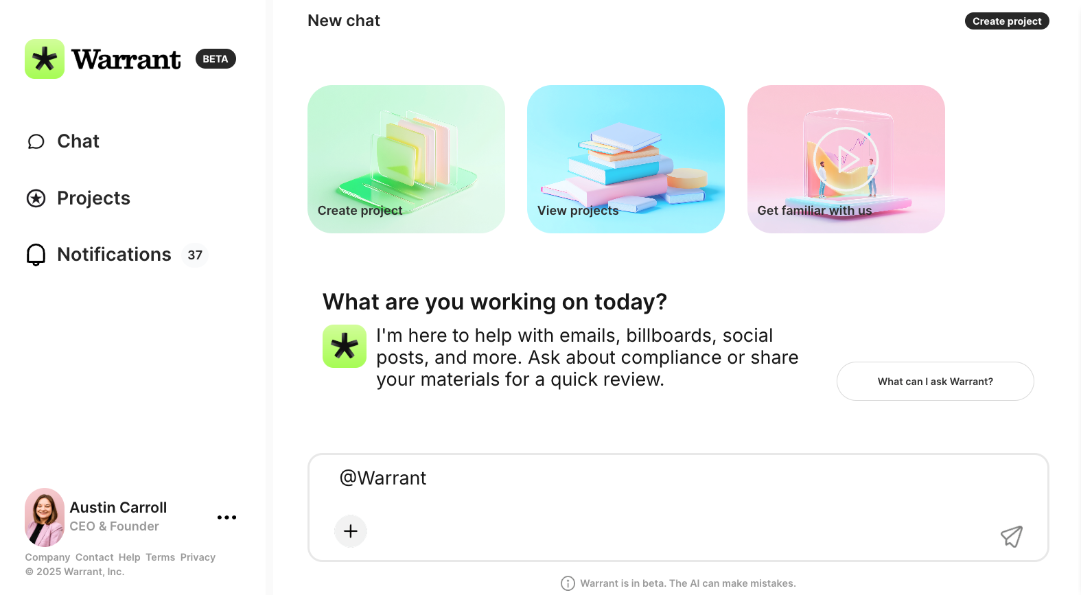 a look at Warrant's platform