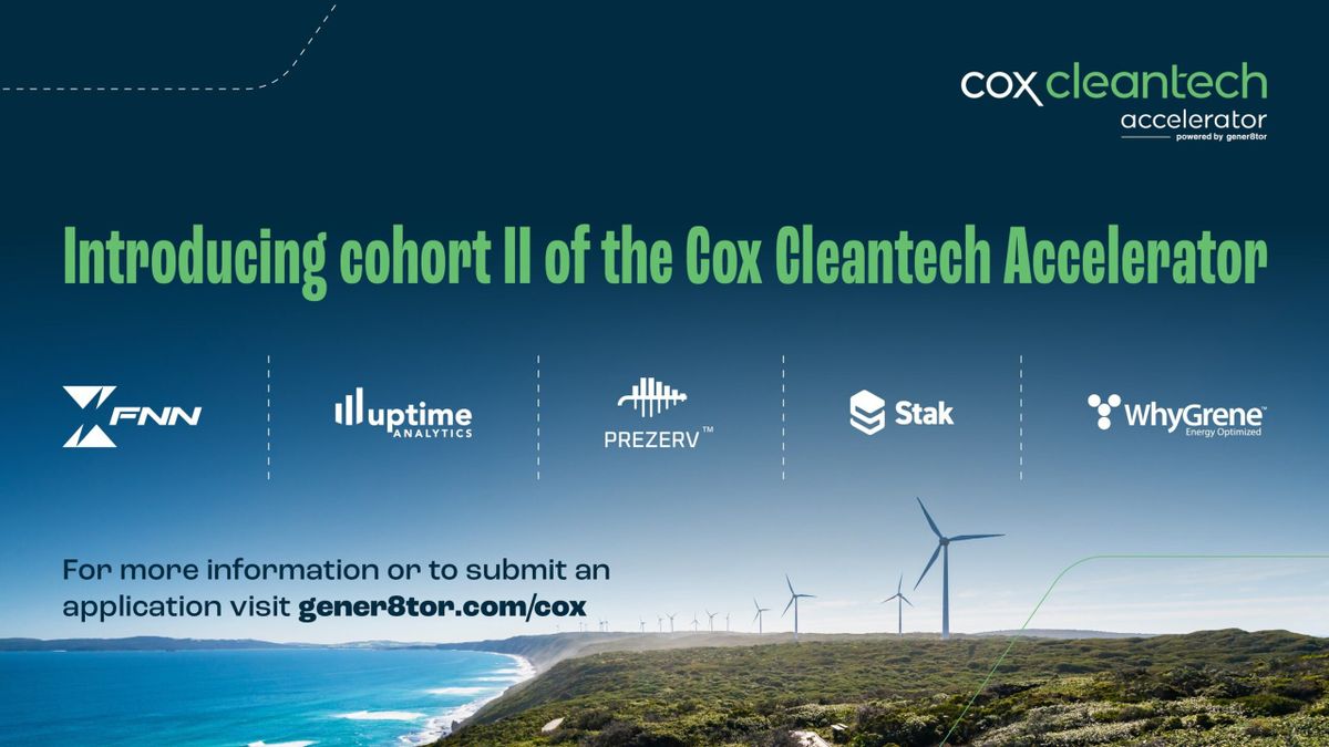 Cox Cleantech Accelerator Brings Global Energy Startups to Atlanta for Cohort Two