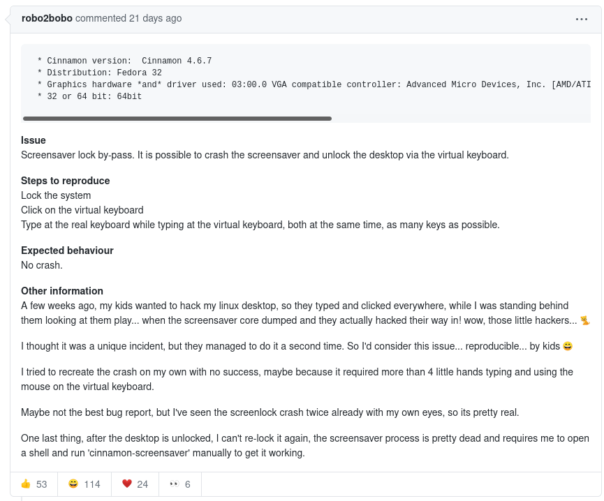 Relatório do pai das crianças no GitHub. Foto: GitHub.