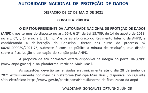 Minuta publicada no Diário Oficial da União (28/05/2021). Foto: The Hack.