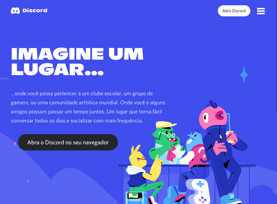 Reprodução da tela inicial do Discord. Foto: The Hack.