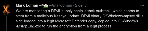 Analista de malware já estava no rastro do REvil quando identificou a relação com o ataque à Kaseya. Foto: The Hack.