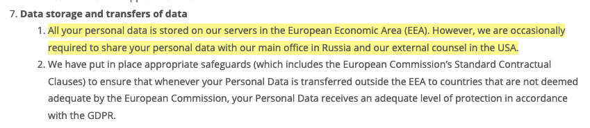 Segundo o Muse Group, dados são enviados para servidores nos Estados Unidos e Rússia, onde ficam os desenvolvedores e o "departamento jurídico" da empresa. Foto: The Hack.