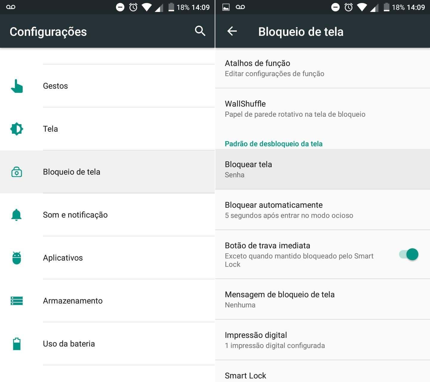 Passo-a-passo de como configurar uma senha no Android. Foto: The Hack.
