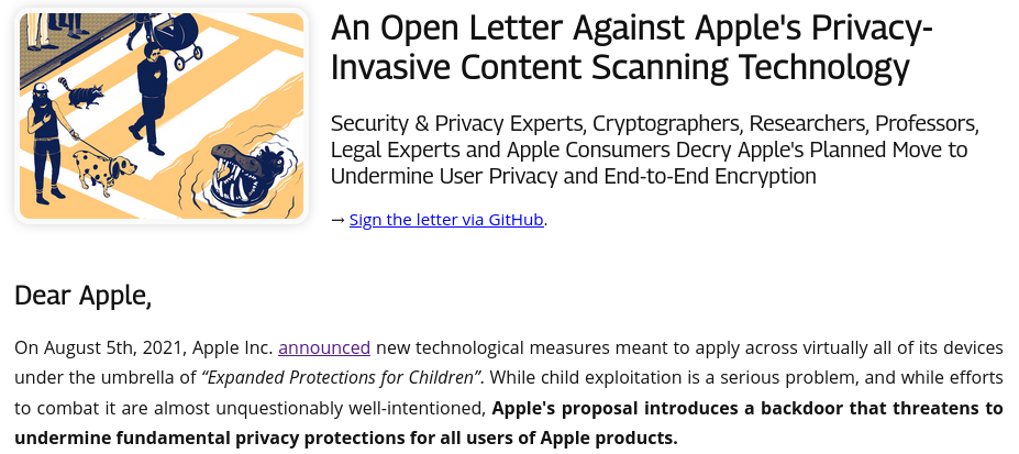 O nome e a organização de cada um dos especislistas está listado no final da carta. Link disponível em Fontes. Foto: The Hack.