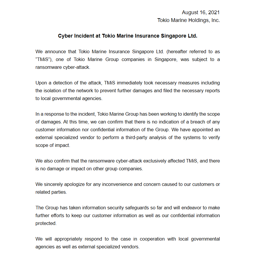 A empresa não revelou quem foram os responsáveis pelo ataque, nem quanto estão pedindo pelo resgate dos dados. Foto: The Hack.