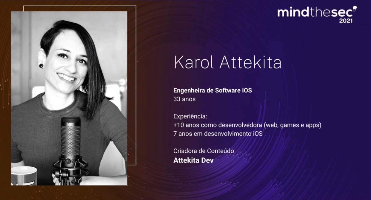 Palestrante faz parte do LeaderZone, uma seção de palestras e conteúdos com foco em desenvolvimento pessoal, profissional e liderança no mercado de trabalho. Foto: Karol Atekita via Mind The Sec 2021.