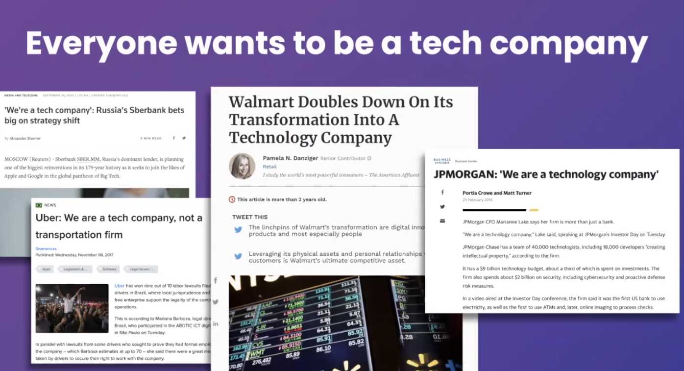 Afinal, todo mundo quer ser uma empresa de tecnologia e isso exige a adoço da nuvem. Foto: Vandana Verma via Mind The Sec 2021.