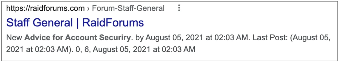 Snippet da seção "Staff General" encontrado no Google. Foto: BleepingComputer.
